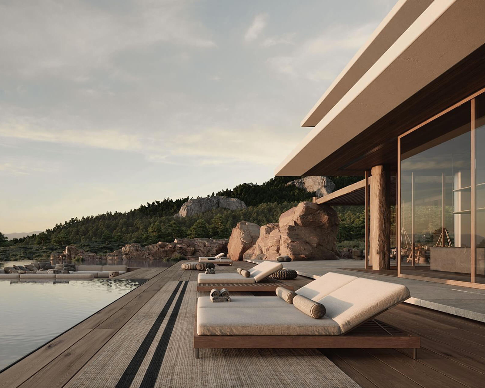 Design architectural moderne et minimaliste par MORE Z Architects, cabinet de design d'intérieur de luxe à Marrakech, Maroc